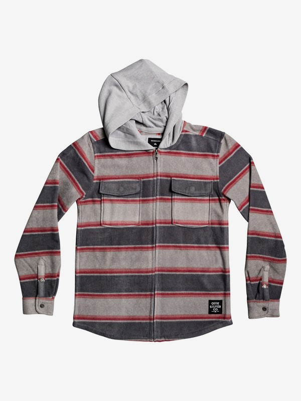 quiksilver, Boy's 8-16 Surf Days Long Sleeve Hooded Shirt, TARMAC SURF DAYS STRIPE (kta3) 0 Boy's 8-16 Surf Days Long Sleeve Hooded Shirt Black EQBWT03237 Quiksilver
