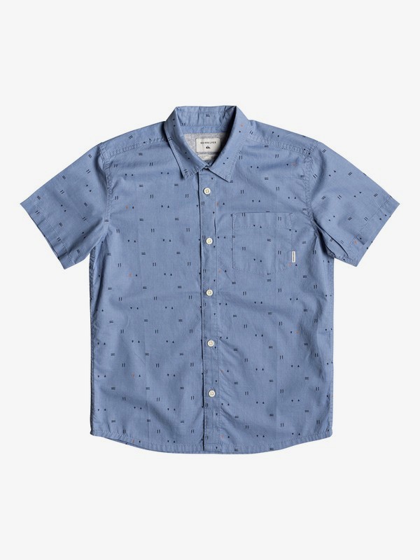 quiksilver, Boy's 8-16 Rock The Road Short Sleeve Shirt, STONE WASH ROCK THE ROAD (bkj6) 0 Boy's 8-16 Rock The Road Short Sleeve Shirt Blue EQBWT03241 Quiksilver