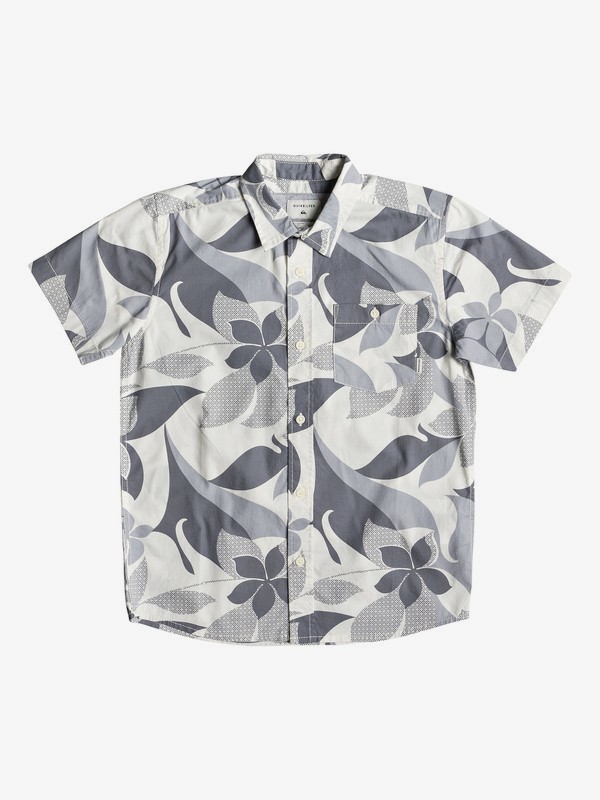 quiksilver, Boy's 8-16 Bathursts Bats Short Sleeve Shirt, QUIET SHADE SEVENTIES (kze6) 0 Boy's 8-16 Bathursts Bats Short Sleeve Shirt Black EQBWT03244 Quiksilver