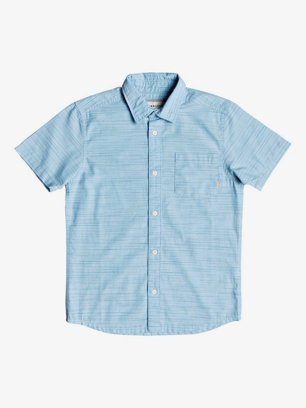 quiksilver, Boy's 8-16 Coober Croc Short Sleeve Shirt, AIRY BLUE_COOBER CROC YOUTH (bfa6) 0 Boy's 8-16 Coober Croc Short Sleeve Shirt Blue EQBWT03250 Quiksilver