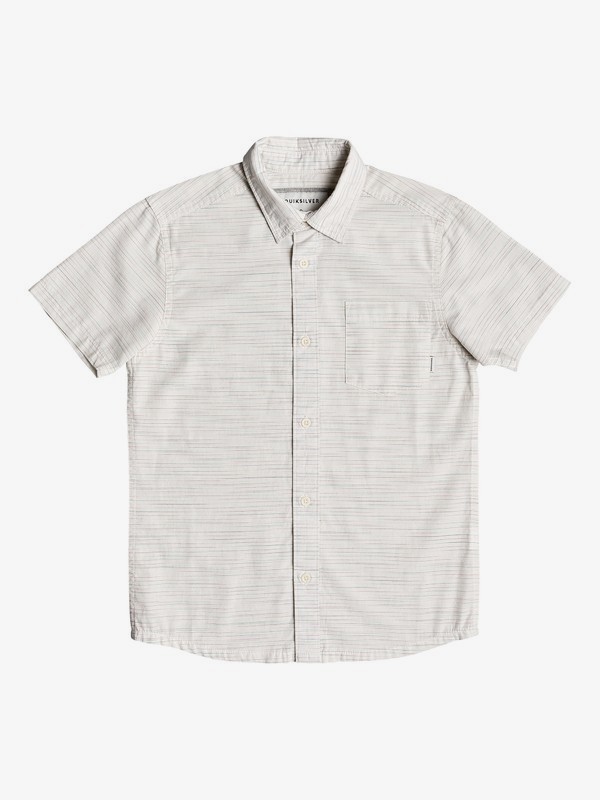 quiksilver, Boy's 8-16 Coober Croc Short Sleeve Shirt, GARDENIE_SLUB_COOBER CROC (wby3) 0 Boy's 8-16 Coober Croc Short Sleeve Shirt White EQBWT03250 Quiksilver