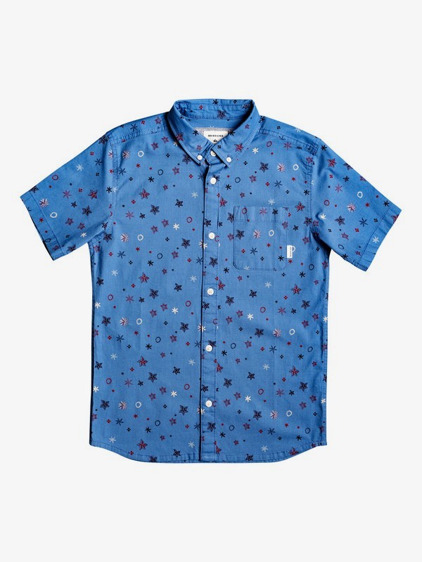 quiksilver, Ditsy Short Sleeve Shirt, QUIET HARBOR DITSY (blm6) 0 Ditsy Short Sleeve Shirt Blue EQBWT03261 Quiksilver