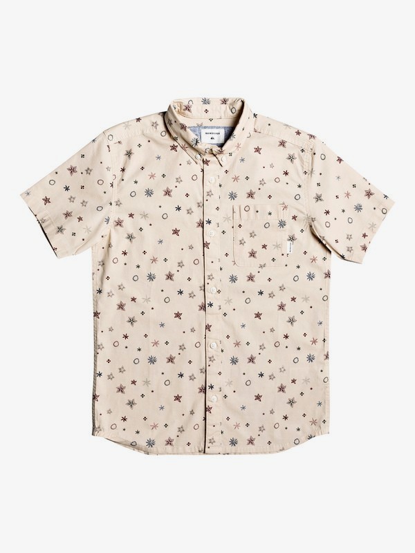 quiksilver, Ditsy Short Sleeve Shirt, BRAZILIAN SAND DITSY (ten6) 0 Ditsy Short Sleeve Shirt Beige EQBWT03261 Quiksilver