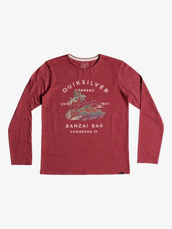 quiksilver, Banzai Bar - Camiseta de manga larga para Chicos 8-16, GARNET HEATHER (rqkh) 0 Banzai Bar - Camiseta de manga larga para Chicos 8-16 Rojo EQBZT03806 Quiksilver