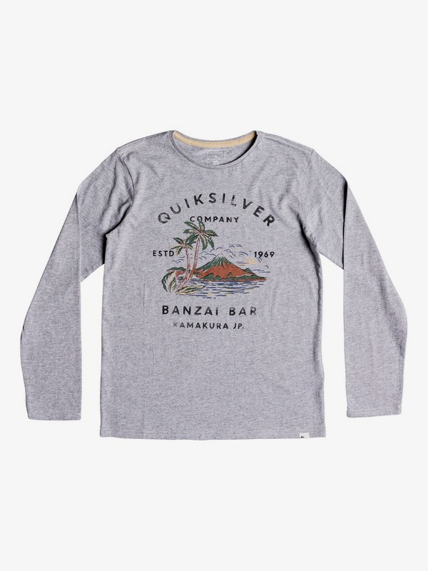 quiksilver, Banzai Bar - Camiseta de manga larga para Chicos 8-16, ATHLETIC HEATHER (sgrh) 0 Banzai Bar - Camiseta de manga larga para Chicos 8-16 Gris EQBZT03806 Quiksilver