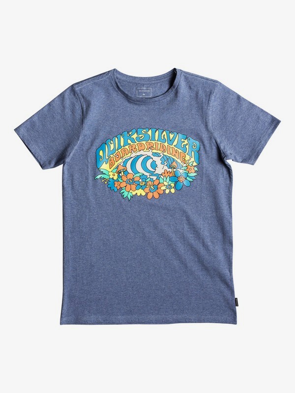quiksilver, Детская футболка Phantasy Land, BIJOU BLUE HEATHER (bngh) 0 Детская футболка Phantasy Land Синий EQBZT03921 Quiksilver