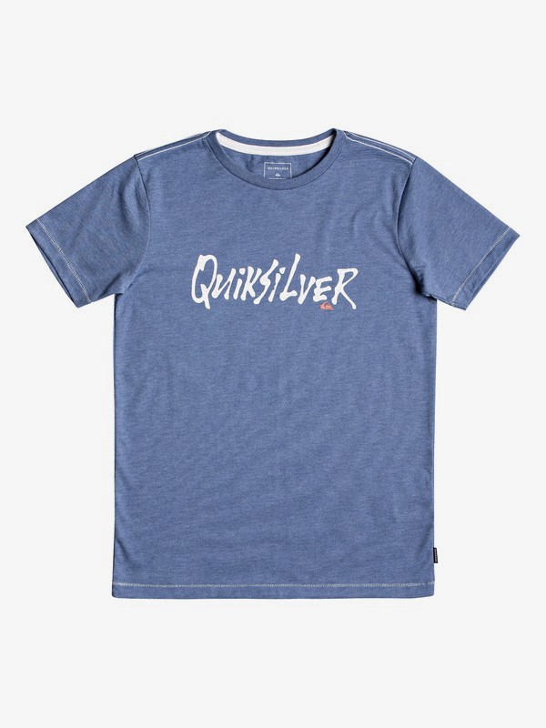 quiksilver, Scriptural - T-Shirt for Boys 8-16, BIJOU BLUE HEATHER (bngh) 0 Scriptural - T-Shirt for Boys 8-16 Blue EQBZT03926 Quiksilver
