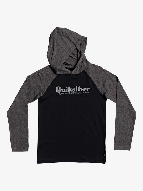 quiksilver, Boys 8-16 Modern Script Long Sleeve Hooded Top, BLACK (kvj0) 0 Boys 8-16 Modern Script Long Sleeve Hooded Top Black EQBZT04116 Quiksilver