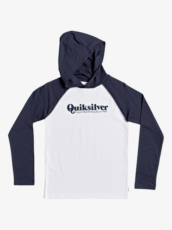 quiksilver, Boys 8-16 Modern Script Long Sleeve Hooded Top, WHITE (wbb0) 0 Boys 8-16 Modern Script Long Sleeve Hooded Top White EQBZT04116 Quiksilver