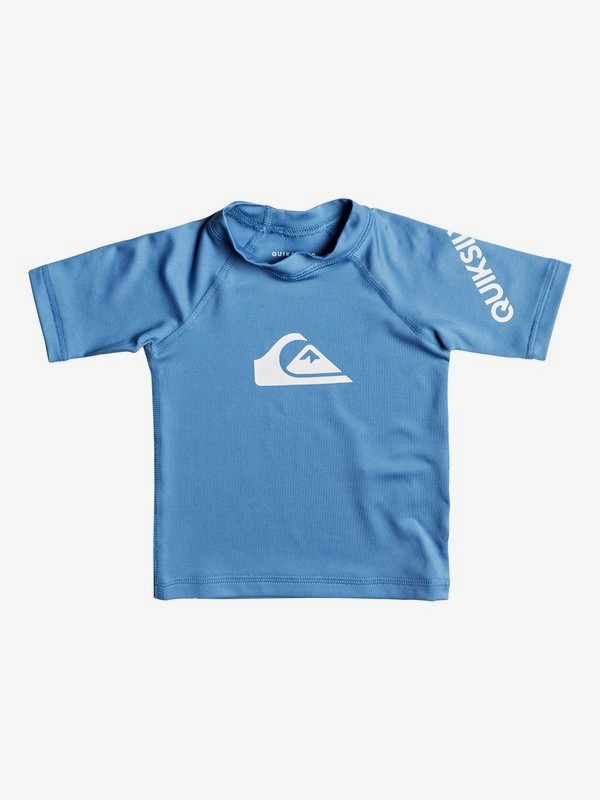 quiksilver, All Time - Short Sleeve UPF 50 Rash Vest for Baby Boys, CENDRE BLUE (bll0) 0 All Time - Short Sleeve UPF 50 Rash Vest for Baby Boys Blue EQIWR03010 Quiksilver