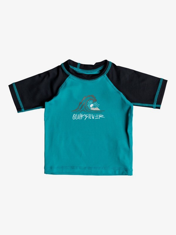 quiksilver, Baby Boy Bubble Dream Short Sleeve UPF 50 Rash Guard, TYPHOON (bny0) 0 Baby Boy Bubble Dream Short Sleeve UPF 50 Rash Guard Blue EQIWR03019 Quiksilver