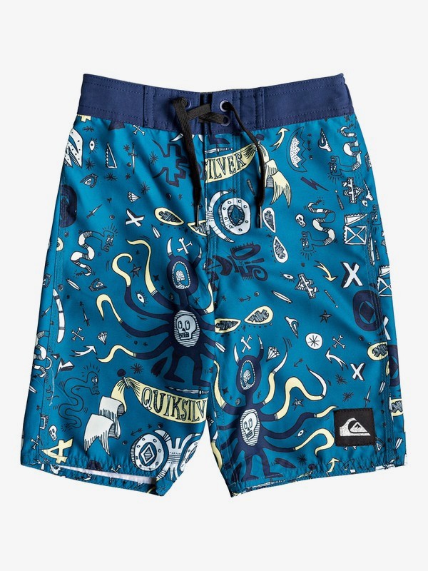 quiksilver, Boy's 2-7 Mystery Bus 14" Boardshorts, MEDIEVAL BLUE (bte6) 0 Boy's 2-7 Mystery Bus 14" Boardshorts Blue EQKBS03214 Quiksilver