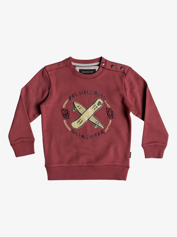 quiksilver, Eat And Ride - Sudadera para Chicos 2-7, GARNET (rqk0) 0 Eat And Ride - Sudadera para Chicos 2-7 Rojo EQKFT03264 Quiksilver