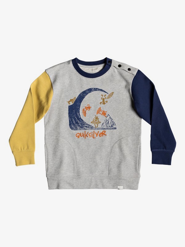 quiksilver, Детский свитшот Local Groms, LIGHT GREY HEATHER (sjsh) 0 Детский свитшот Local Groms Серый EQKFT03272 Quiksilver