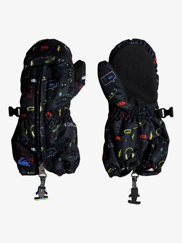 quiksilver, Boy's 2-7 Indie Snowboard/Ski Mittens, BLACK_MAOAM TATT (kvj6) 0 Boy's 2-7 Indie Snowboard/Ski Mittens Black EQKHN03004 Quiksilver