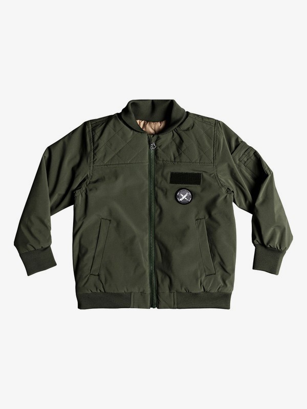 quiksilver, Boy's 2-7 Mankai Sun Water Resistant Bomber Jacket, THYME (cqy0) 0 Boy's 2-7 Mankai Sun Water Resistant Bomber Jacket Brown EQKJK03089 Quiksilver