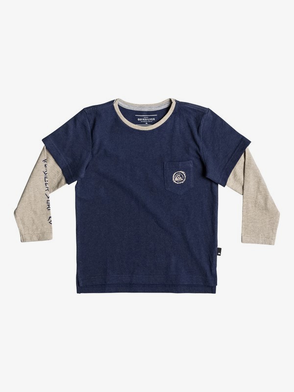 quiksilver, Retro Beach - T-shirt double épaisseur pour garçon 2-7, MEDIEVAL BLUE HEATHER (bteh) 0 Retro Beach - T-shirt double épaisseur pour garçon 2-7 Bleu EQKKT03162 Quiksilver