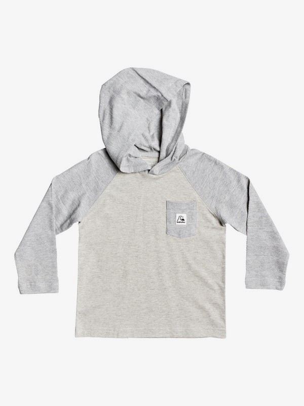 quiksilver, Boys 2-7 Michi Long Sleeve Hooded Top, LIGHT GREY HEATHER (sjsh) 0 Boys 2-7 Michi Long Sleeve Hooded Top Grey EQKKT03179 Quiksilver