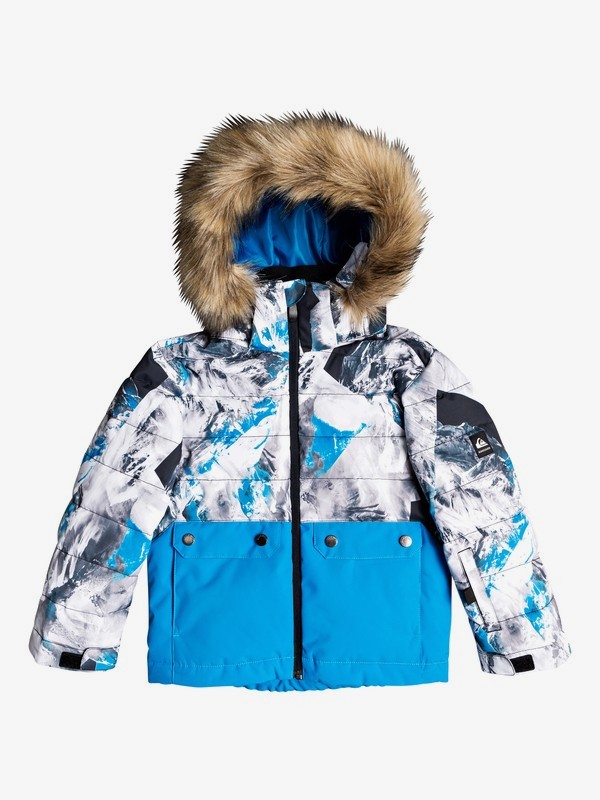 quiksilver, Edgy Kids Snow Jacket, CLOISONNE RANDOM PICS (bnr7) 0 Edgy Kids Snow Jacket Blue EQKTJ03011 Quiksilver
