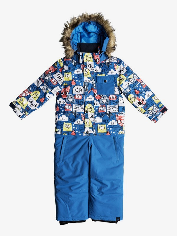 quiksilver, Rookie - Snowsuit for Boys 2-7, DAPHNE BLUE_ANIMAL PARTY (bqc1) 0 Rookie - Snowsuit for Boys 2-7 Blue EQKTS03004 Quiksilver