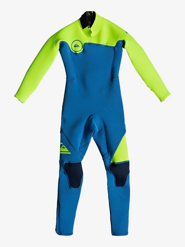 quiksilver, 3/2mm Syncro Series - Combinaison FLT Back Zip pour garçon 2-7, SQUALE BLUE/SAFETY YELLOW (xbyy) 0 3/2mm Syncro Series - Combinaison FLT Back Zip pour garçon 2-7 Bleu EQKW103002 Quiksilver