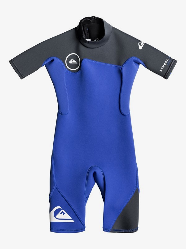 quiksilver, Boy's 2-7 2/2mm Syncro Series Short Sleeve Back Zip FLT Springsuit, HV ROYAL/ GUN METAL/ WHITE (xpkw) 0 Boy's 2-7 2/2mm Syncro Series Short Sleeve Back Zip FLT Springsuit Purple EQKW503000 Quiksilver