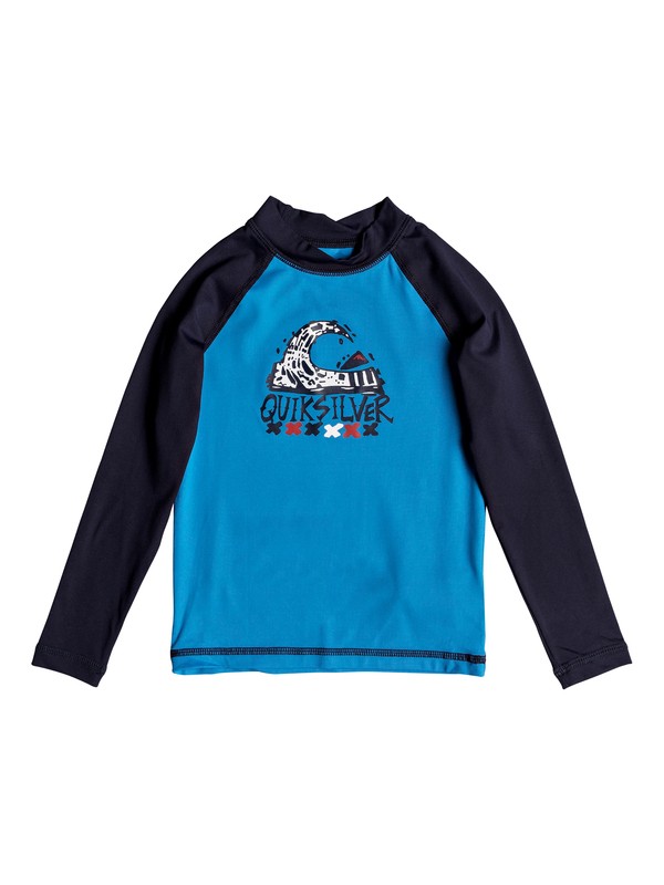 quiksilver, Boy's 2-7 Bubble Dream Long Sleeve UPF 50 Rashguard, BLUE DANUBE/ NAVY BLAZER (xbkb) 0 Boy's 2-7 Bubble Dream Long Sleeve UPF 50 Rashguard Blue EQKWR03023 Quiksilver
