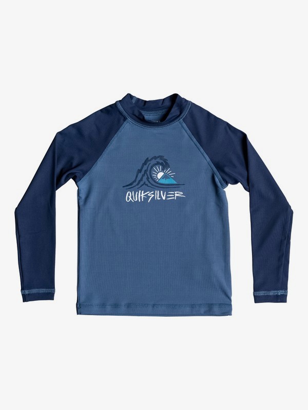 quiksilver, Boy's 2-7 Bubble Dream Long Sleeve UPF 50 Rash Guard, BIJOU BLUE (bng0) 0 Boy's 2-7 Bubble Dream Long Sleeve UPF 50 Rash Guard EQKWR03034 Quiksilver