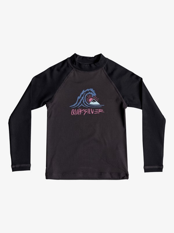 quiksilver, Boy's 2-7 Bubble Dream Long Sleeve UPF 50 Rash Guard, TARMAC (kta0) 0 Boy's 2-7 Bubble Dream Long Sleeve UPF 50 Rash Guard Black EQKWR03034 Quiksilver