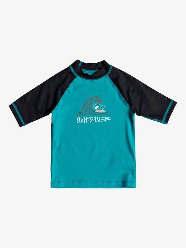 quiksilver, Boy's 2-7 Bubble Dream Short Sleeve UPF 50 Rash Guard, TYPHOON (bny0) 0 Boy's 2-7 Bubble Dream Short Sleeve UPF 50 Rash Guard Blue EQKWR03035 Quiksilver
