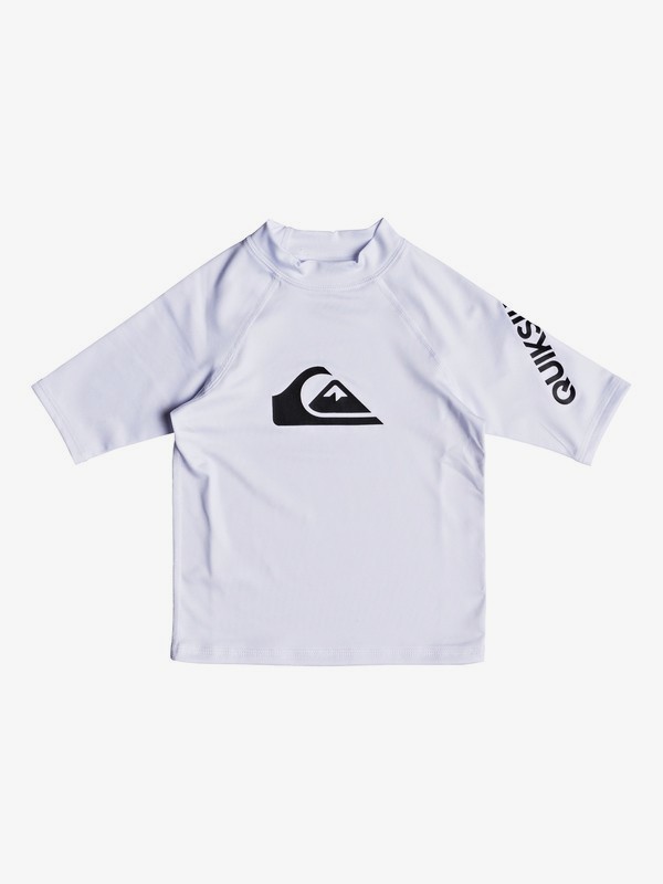 quiksilver, Boy's 2-7 All Time Short Sleeve UPF 50 Rash Guard, WHITE (wbb0) 0 Boy's 2-7 All Time Short Sleeve UPF 50 Rash Guard White EQKWR03039 Quiksilver
