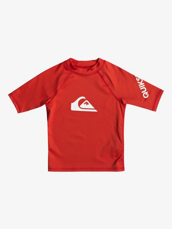 quiksilver, All Time - Lycra manches courtes UPF 50 pour garçon 2-7, HIGH RISK RED (rqc0) 0 All Time - Lycra manches courtes UPF 50 pour garçon 2-7 Rouge EQKWR03049 Quiksilver
