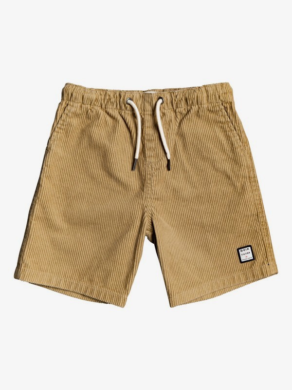 quiksilver, Boy's 2-7 Wax Out 11" Elasticized Corduroy Shorts, PLAGE (ckk0) 0 Boy's 2-7 Wax Out 11" Elasticized Corduroy Shorts Brown EQKWS03179 Quiksilver