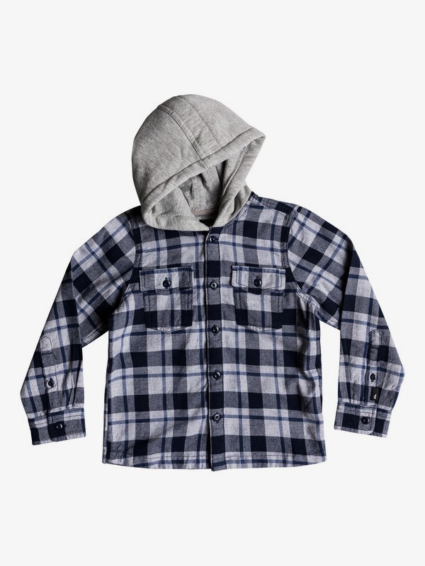 quiksilver, Boy's 2-7 Snap Up Long Sleeve Shirt, NAVY BLAZER SNAP UP (byj1) 0 Boy's 2-7 Snap Up Long Sleeve Shirt Blue EQKWT03141 Quiksilver