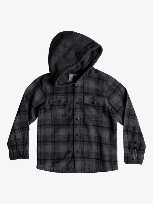 quiksilver, Boy's 2-7 Snap Up Long Sleeve Shirt, MGH SNAP UP (kpv1) 0 Boy's 2-7 Snap Up Long Sleeve Shirt Black EQKWT03141 Quiksilver