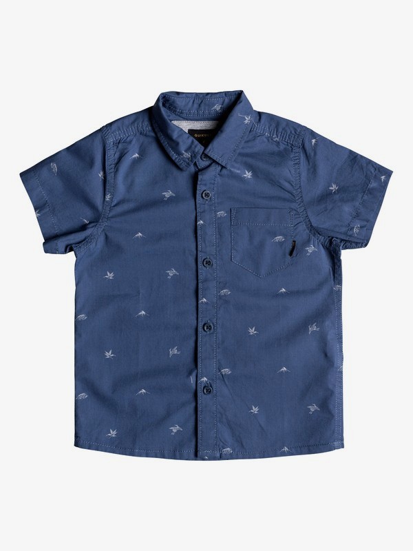 quiksilver, Boy's 2-7 Fuji Short Sleeve Shirt, BIJOU BLUE FUJI MINI MO (bng6) 0 Boy's 2-7 Fuji Short Sleeve Shirt Blue EQKWT03145 Quiksilver