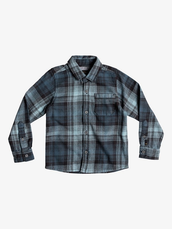 quiksilver, Boy's 2-7 Fatherfly Long Sleeve Shirt, TAPESTRY FATHERFLY CHECK (bph1) 0 Boy's 2-7 Fatherfly Long Sleeve Shirt Blue EQKWT03146 Quiksilver