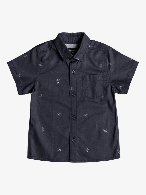 quiksilver, Boy's 2-7 Mini Kamakura Short Sleeve Shirt, BLUE NIGHT MINI MO (bst6) 0 Boy's 2-7 Mini Kamakura Short Sleeve Shirt Blue EQKWT03147 Quiksilver