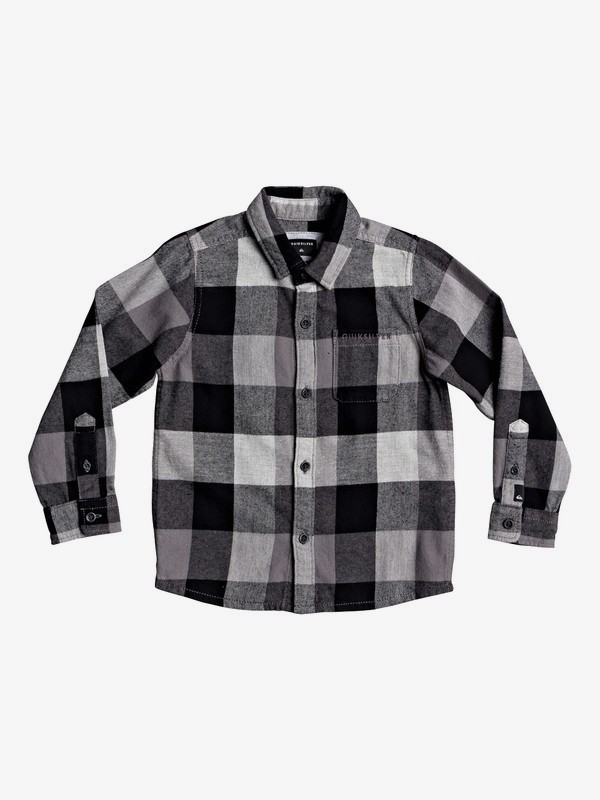 quiksilver, Boys 2-7 Motherfly Flannel Long Sleeve Flannel Shirt, LIGHT GREY HEATHER MOTHERFLY (sjs1) 0 Boys 2-7 Motherfly Flannel Long Sleeve Flannel Shirt Grey EQKWT03171 Quiksilver