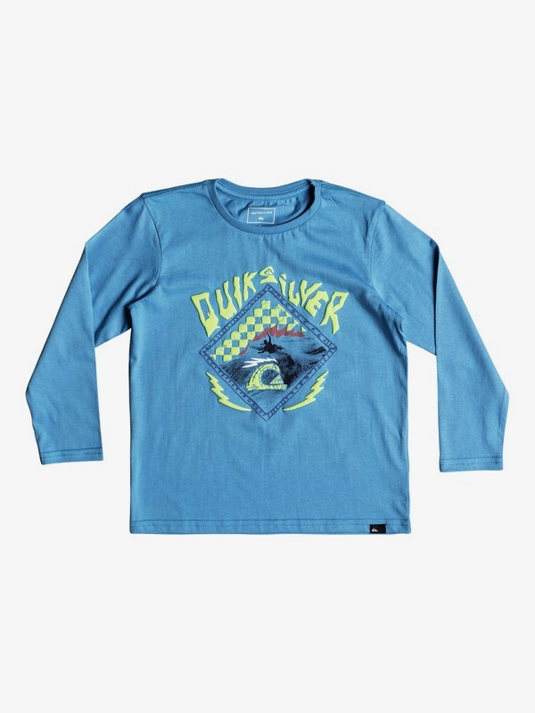quiksilver, Hb Check - Long Sleeve T-Shirt for Boys 2-7, CENDRE BLUE (bll0) 0 Hb Check - Long Sleeve T-Shirt for Boys 2-7 Blue EQKZT03240 Quiksilver