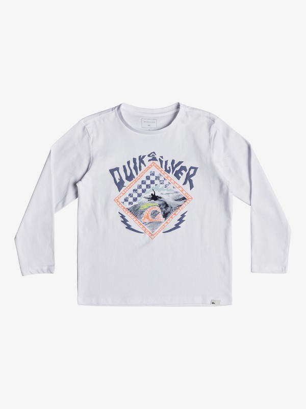 quiksilver, Hb Check - Long Sleeve T-Shirt for Boys 2-7, WHITE (wbb0) 0 Hb Check - Long Sleeve T-Shirt for Boys 2-7 White EQKZT03240 Quiksilver