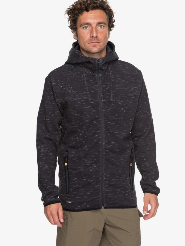 quiksilver, Waterman Quiksilver - Technical Zip-Up Hoodie for Men, CHARCOAL HEATHER (ktah) 0 Waterman Quiksilver - Technical Zip-Up Hoodie for Men Black EQMFT03011 Quiksilver