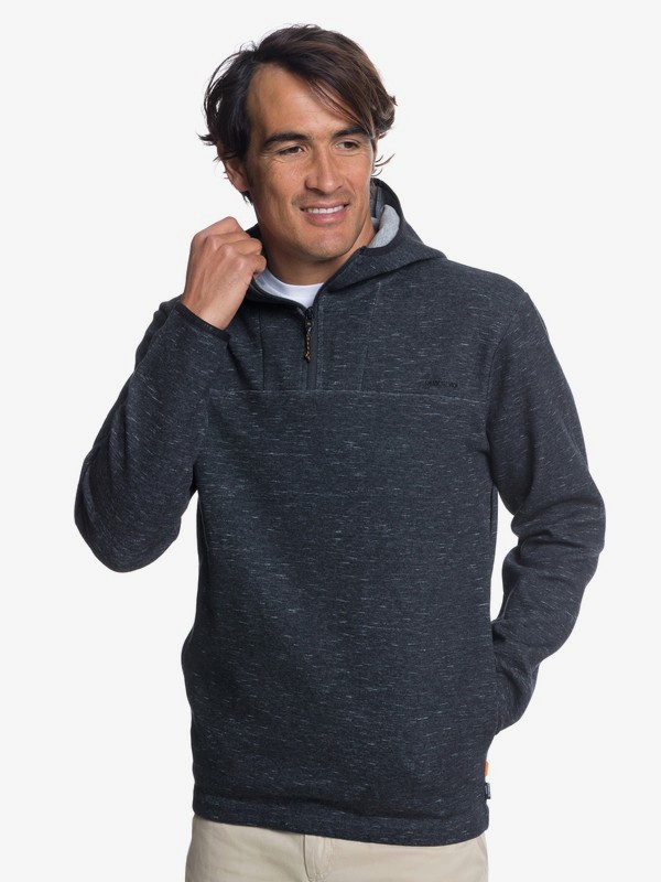 quiksilver, Waterman Trip Tech Technical Half Zip Hoodie, CHARCOAL HEATHER (ktah) 0 Waterman Trip Tech Technical Half Zip Hoodie Black EQMFT03022 Quiksilver