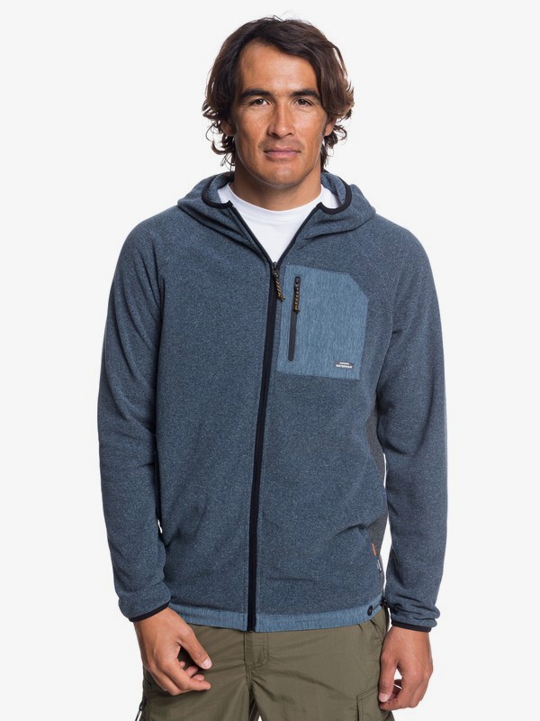 quiksilver, Waterman Bigger Boat Zip Hooded Fleece, ORION BLUE HEATHER (brgh) 0 Waterman Bigger Boat Zip Hooded Fleece Blue EQMFT03026 Quiksilver