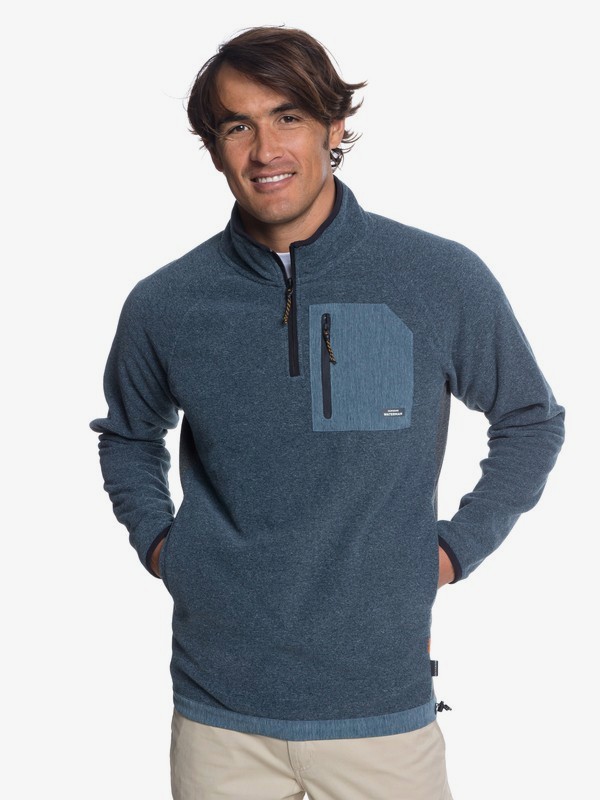 quiksilver, Waterman Bigger Boat Half-Zip Fleece, ORION BLUE HEATHER (brgh) 0 Waterman Bigger Boat Half-Zip Fleece Blue EQMFT03027 Quiksilver