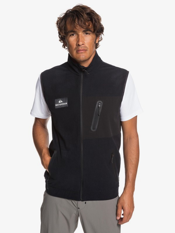 quiksilver, Waterman Hidden View - Polar Fleece Gilet for Men, BLACK (kvj0) 0 Waterman Hidden View - Polar Fleece Gilet for Men Black EQMFT03033 Quiksilver