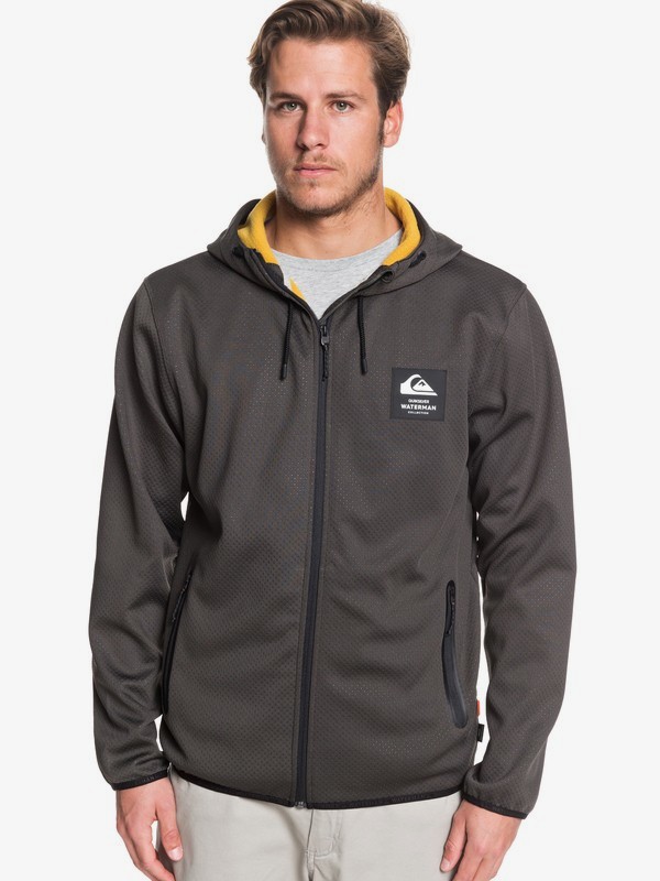 quiksilver, Waterman Starrunner - Zip-Up Mesh Hoodie, RAVEN (ksq0) 0 Waterman Starrunner - Zip-Up Mesh Hoodie Black EQMFT03040 Quiksilver