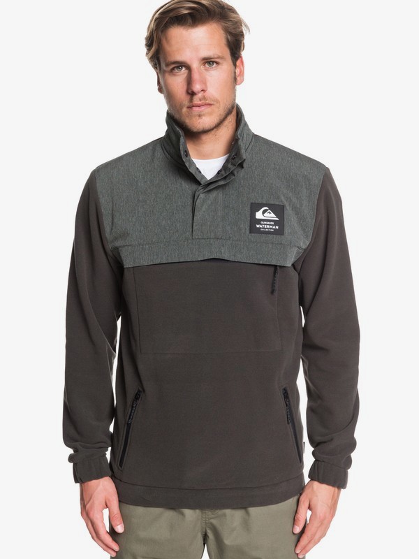 quiksilver, Waterman Keeldown Half-Zip Mock Neck Fleece, RAVEN (ksq0) 0 Waterman Keeldown Half-Zip Mock Neck Fleece Black EQMFT03044 Quiksilver