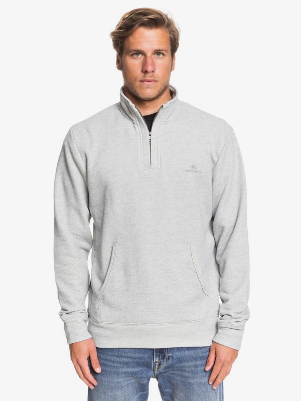 quiksilver, Waterman Ocean Nights Half-Zip Mock Neck Sweatshirt, GREY MARL (slrh) 0 Waterman Ocean Nights Half-Zip Mock Neck Sweatshirt Grey EQMFT03045 Quiksilver