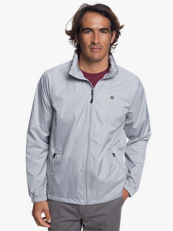 quiksilver, Waterman Shell Shock Water-Resistant Hooded Windbreaker, DRIZZLE (sjj0) 0 Waterman Shell Shock Water-Resistant Hooded Windbreaker Grey EQMJK03011 Quiksilver